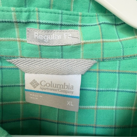 NWT Columbia Men's Green Plaid Button-Down Regular Fit Shirt, XL - Picture 3 of 7